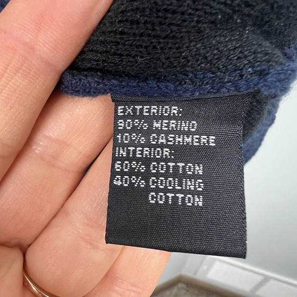 Mack Weldon Sweater Mens Large Navy Blue Tech Cashmere Merino Crewneck Knit - Picture 5 of 8